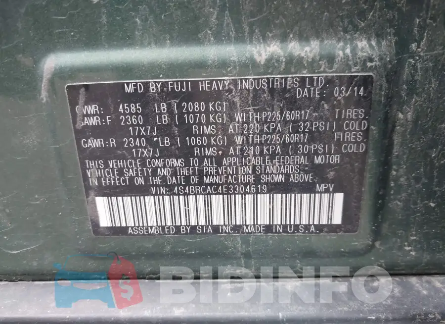 4S4BRCAC4E3304619 Photo# 9