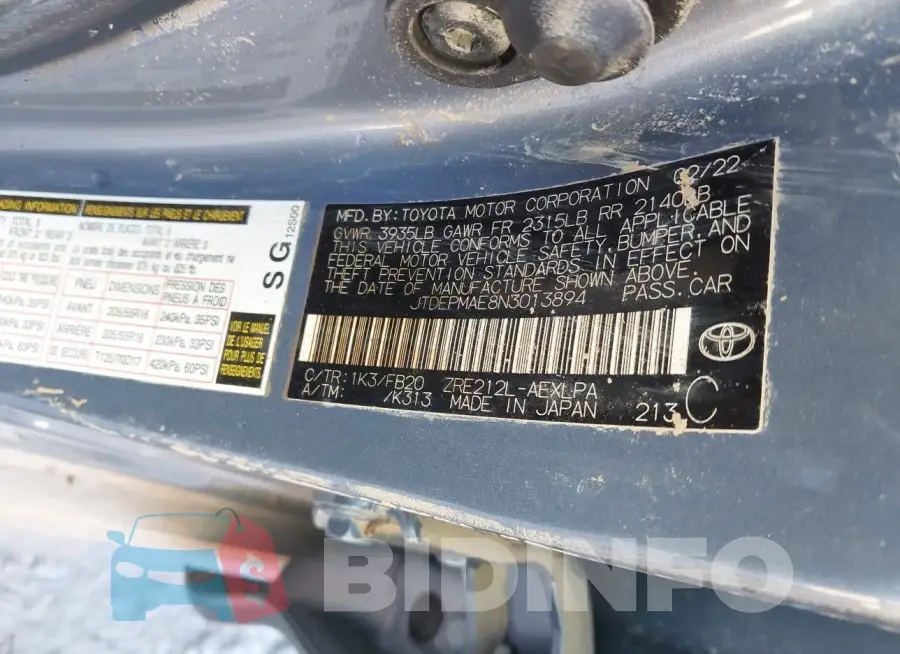 JTDEPMAE8N3013894 Photo# 9