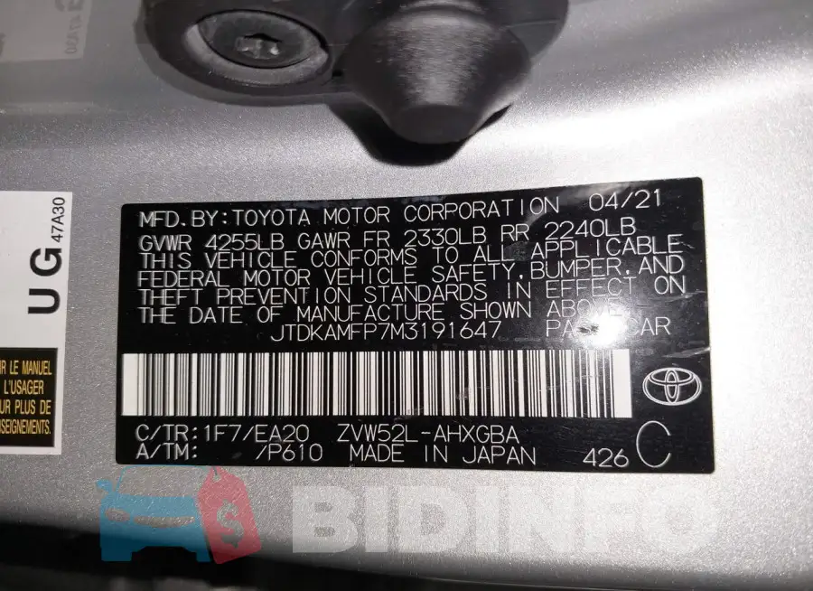 JTDKAMFP7M3191647 Photo# 9