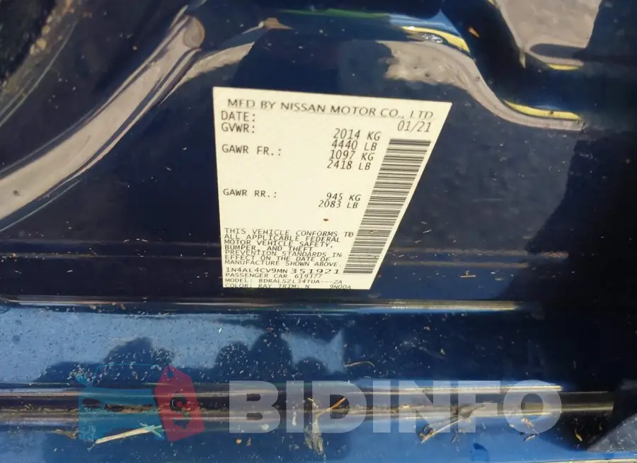 1N4AL4CV9MN351921 Photo# 9