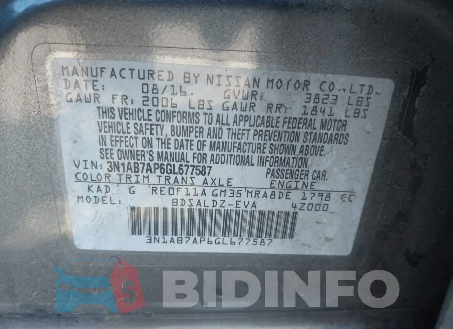 3N1AB7AP6GL677587 Photo# 9