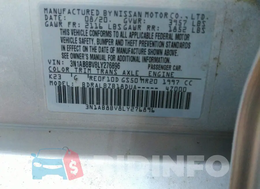 3N1AB8BV8LY276896 Photo# 9