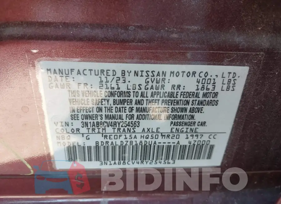 3N1AB8CV4RY254563 Photo# 9