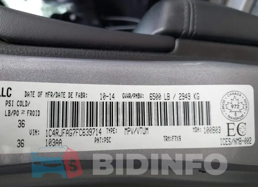 1C4RJFAG7FC639714 Photo# 9