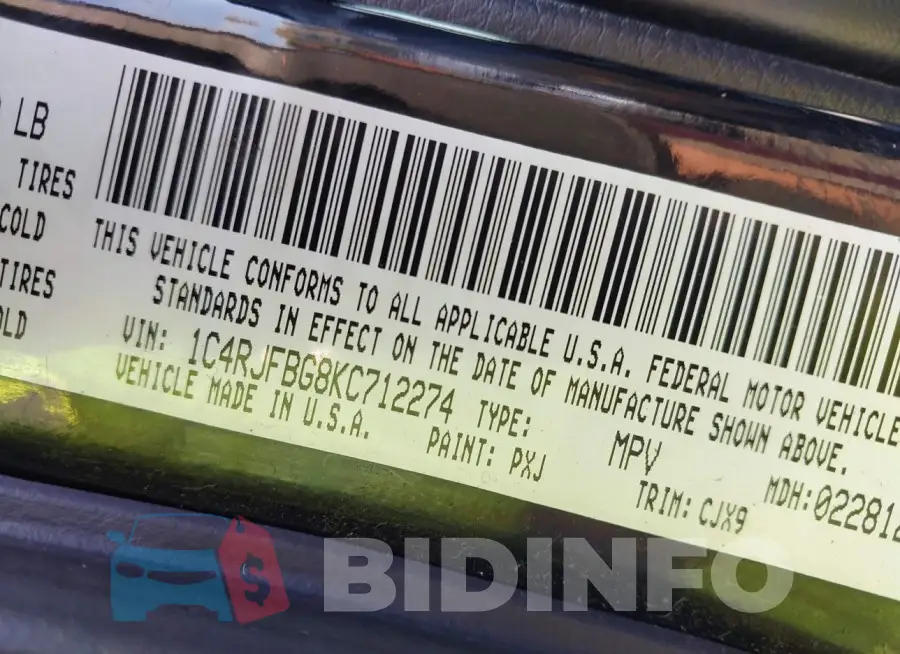 1C4RJFBG8KC712274 Photo# 9