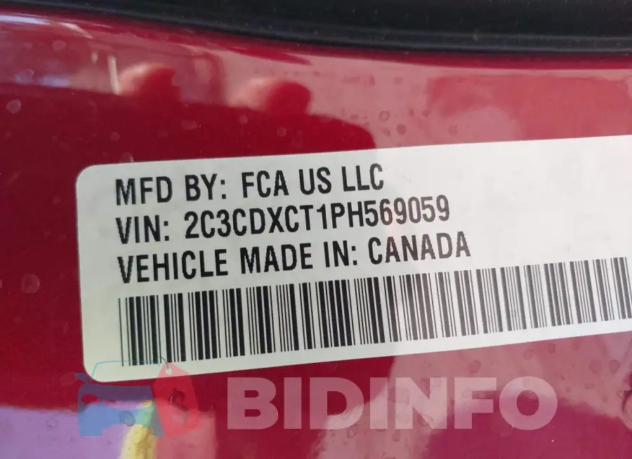 2C3CDXCT1PH569059 Photo# 9