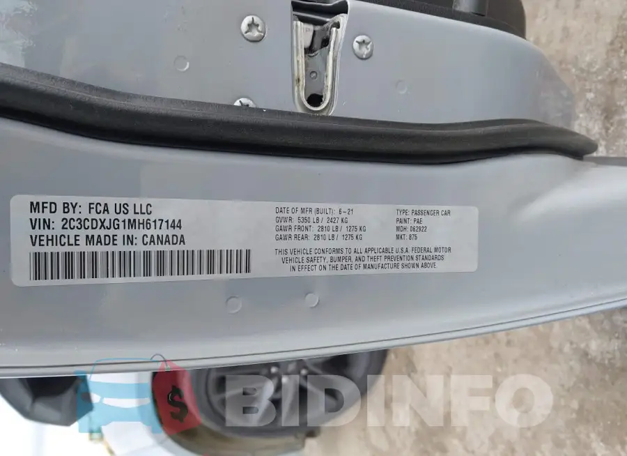 2C3CDXJG1MH617144 Photo# 9