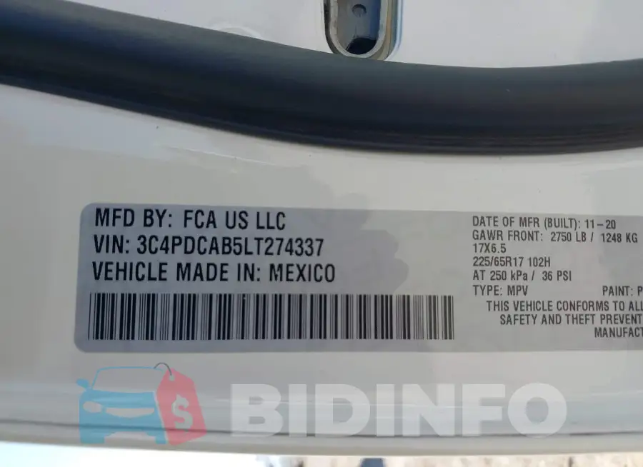 3C4PDCAB5LT274337 Photo# 9