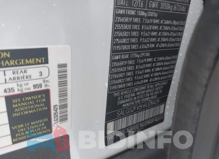 SALGS2FV5HA326429 Photo# 9