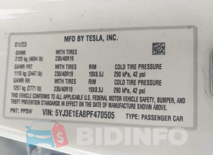 5YJ3E1EA8PF470505 Photo# 9