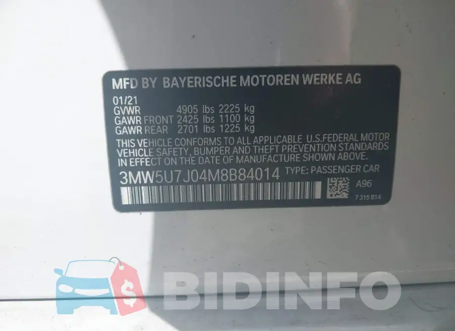 3MW5U7J04M8B84014 Photo# 9