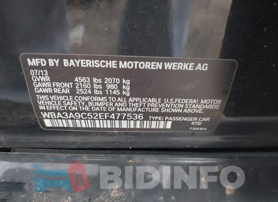 WBA3A9C52EF477536 Photo# 9