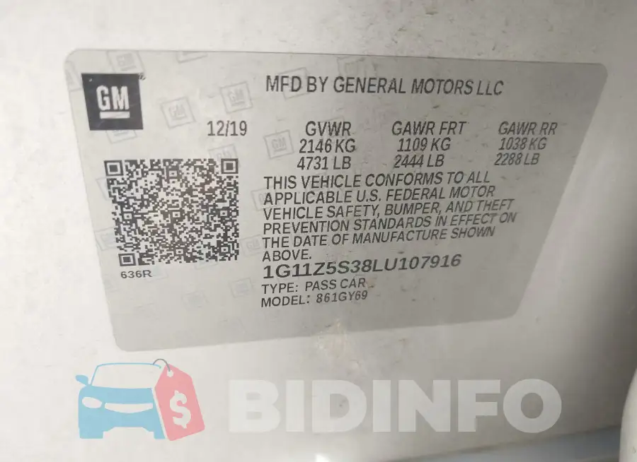 1G11Z5S38LU107916 Photo# 9