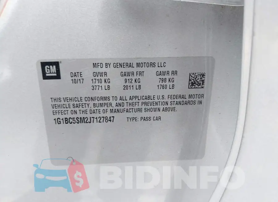 1G1BC5SM2J7127847 Photo# 9