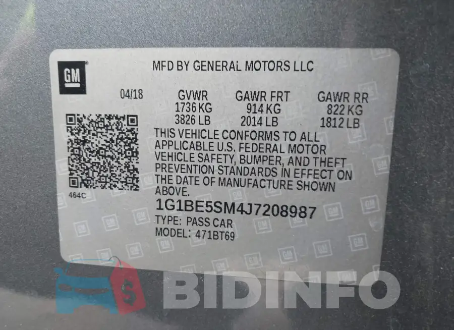 1G1BE5SM4J7208987 Photo# 9