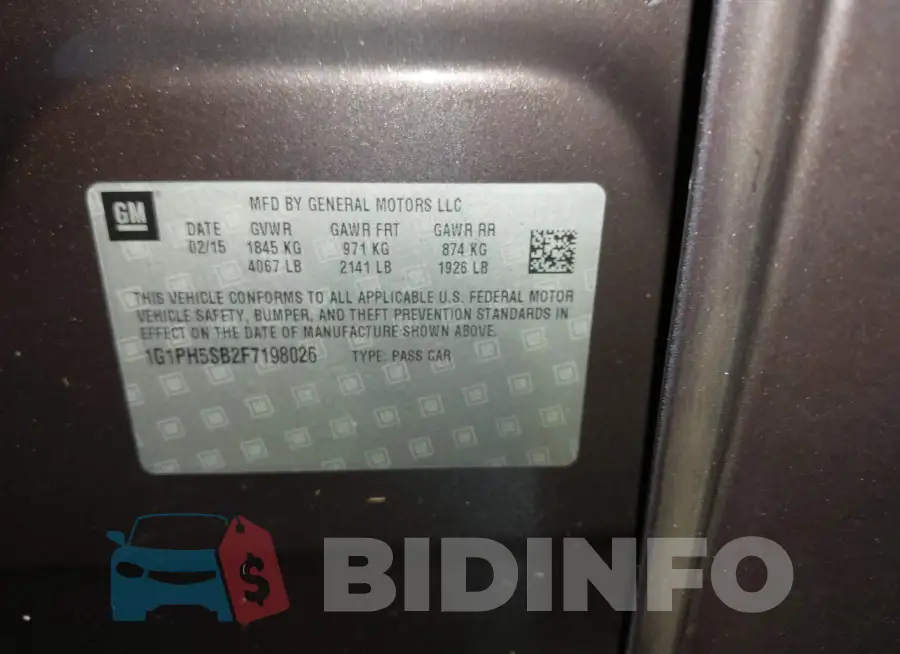 1G1PH5SB2F7198026 Photo# 9