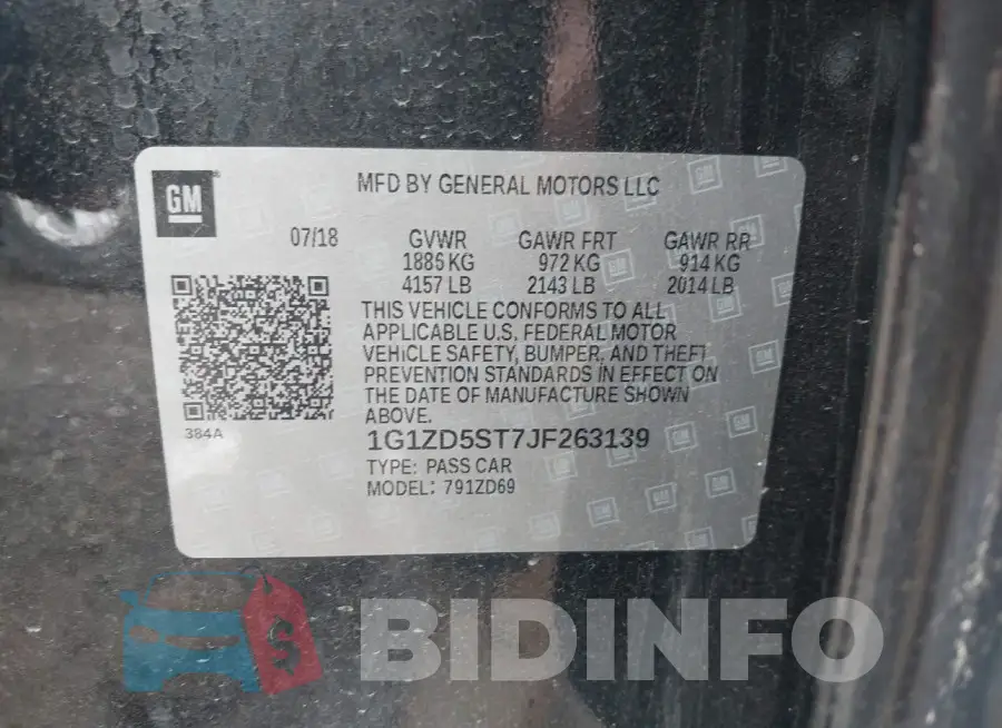 1G1ZD5ST7JF263139 Photo# 9