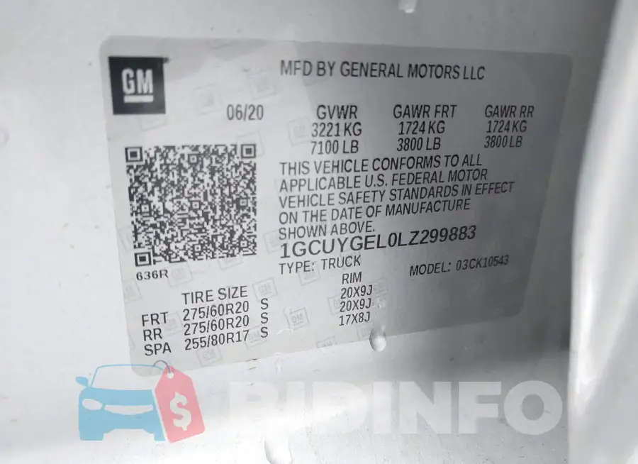 1GCUYGEL0LZ299883 Photo# 9