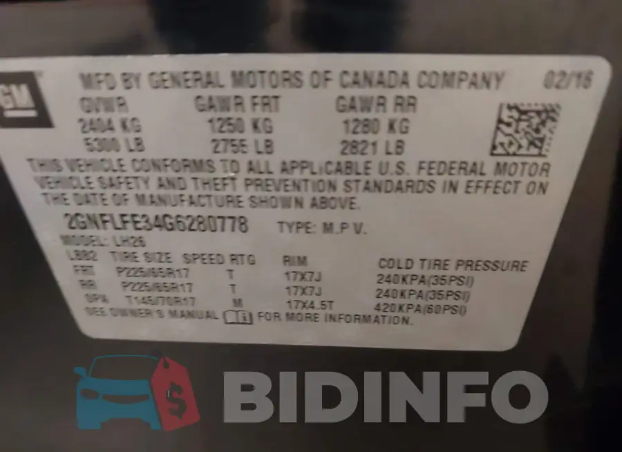 2GNFLFE34G6280778 Photo# 9
