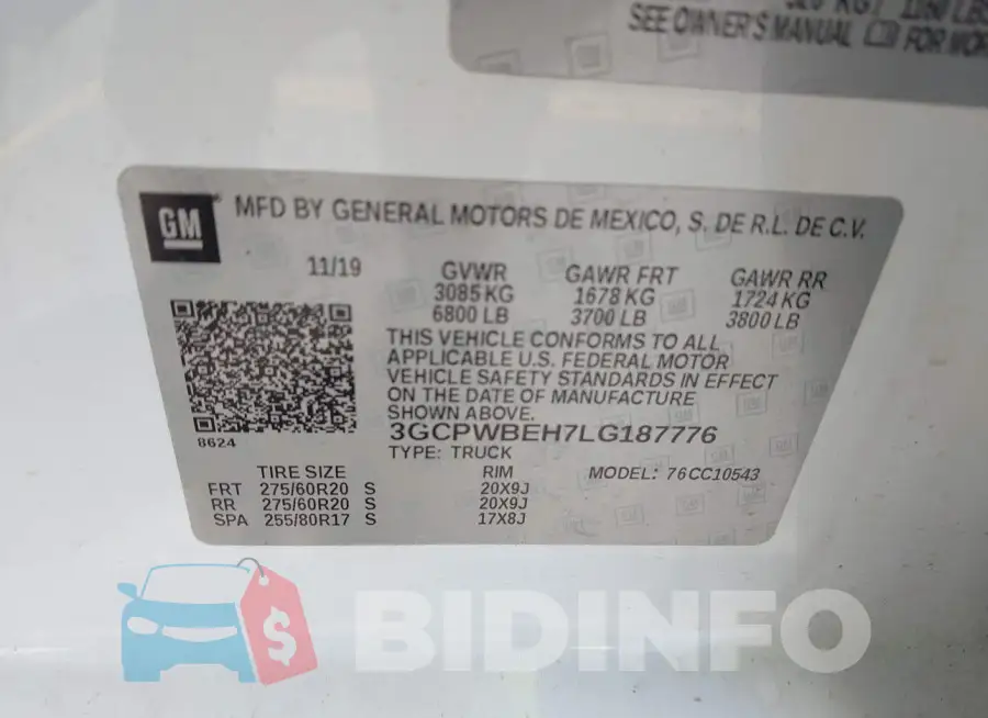 3GCPWBEH7LG187776 Photo# 9