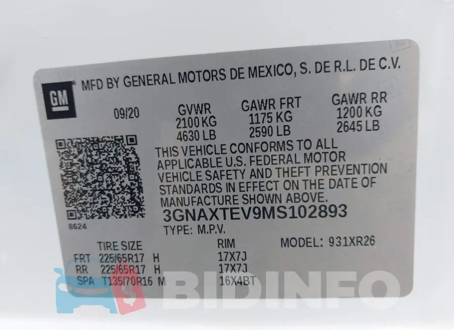 3GNAXTEV9MS102893 Photo# 9