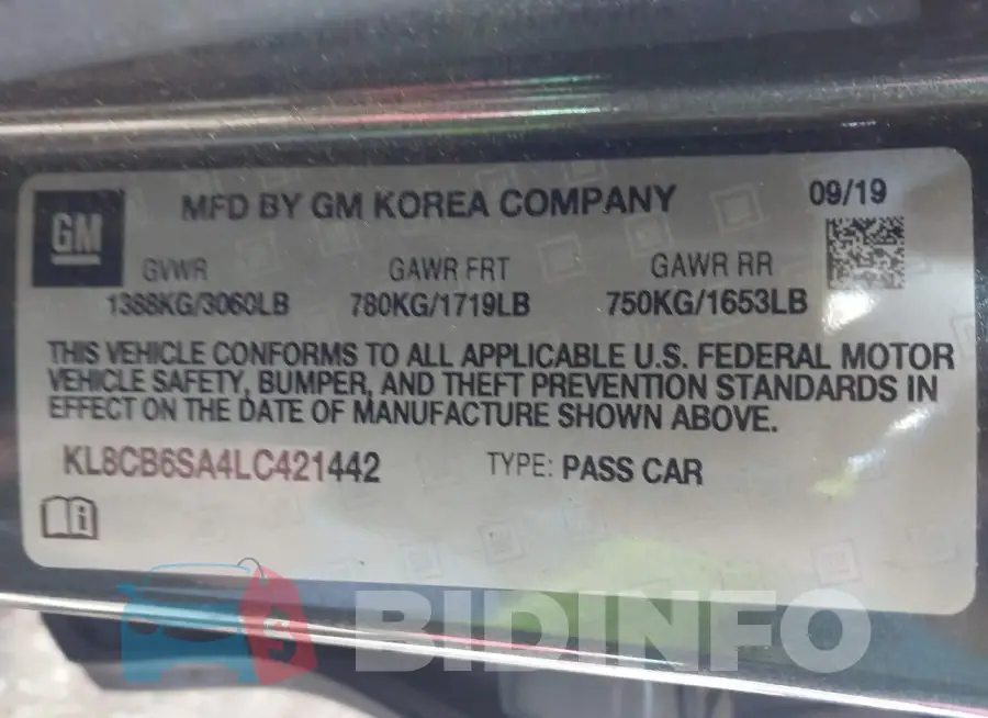KL8CB6SA4LC421442 Photo# 9