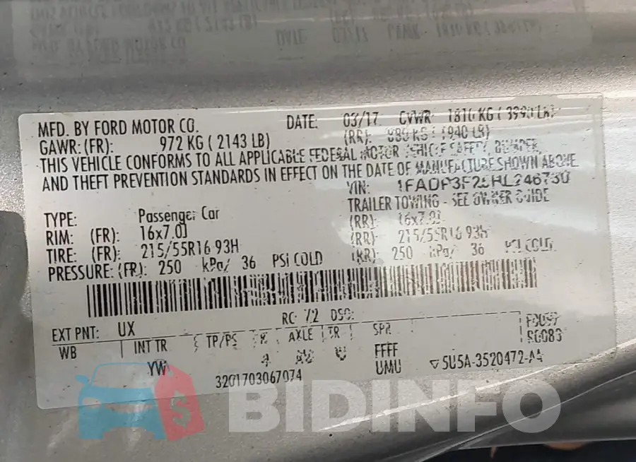 1FADP3F25HL246730 Photo# 9