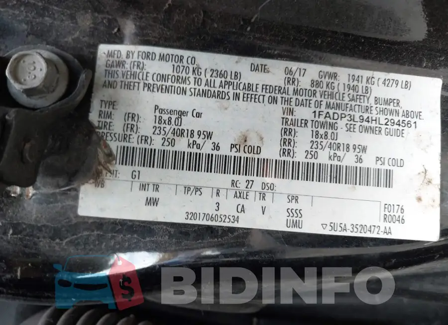 1FADP3L94HL294561 Photo# 9