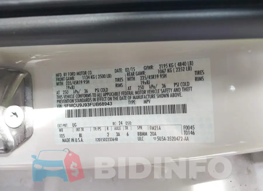 1FMCU9J93FUB68943 Photo# 9