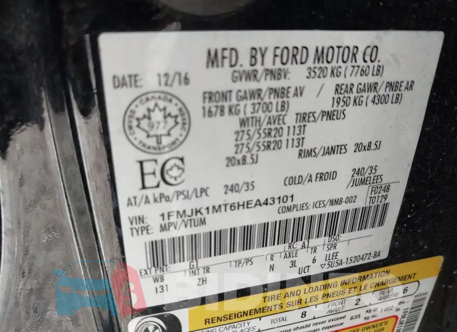 1FMJK1MT6HEA43101 Photo# 9