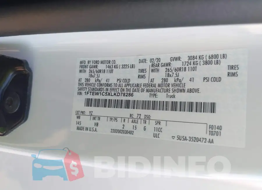 1FTEW1C5XLKD78286 Photo# 9