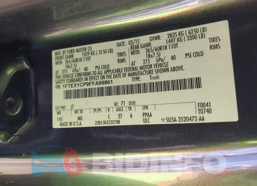 1FTEX1CP9FFA99861 Photo# 9