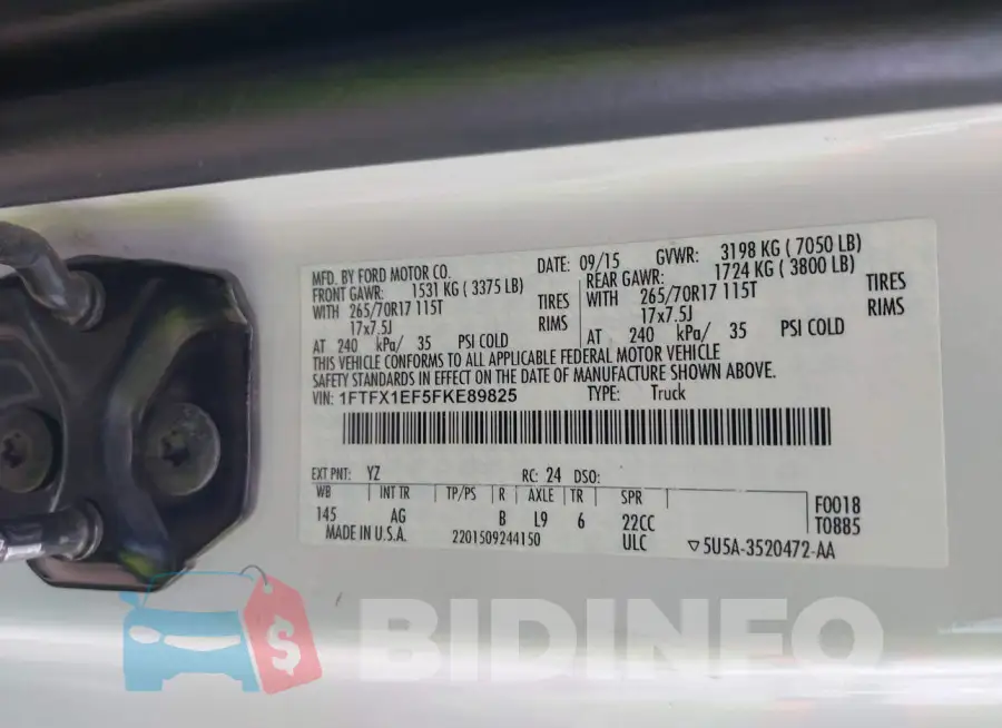 1FTFX1EF5FKE89825 Photo# 9
