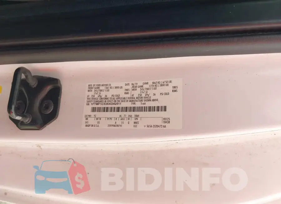 1FTMF1C53KKD92511 Photo# 9