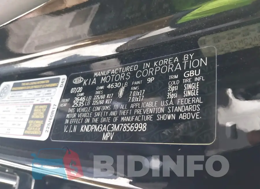 KNDPM3AC3M7856998 Photo# 9