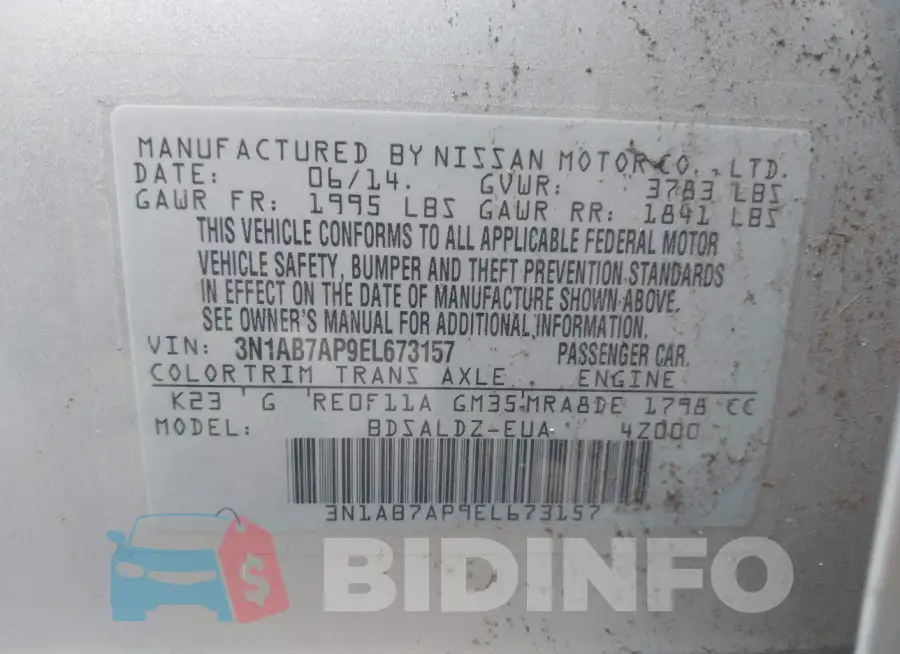 3N1AB7AP9EL673157 Photo# 9