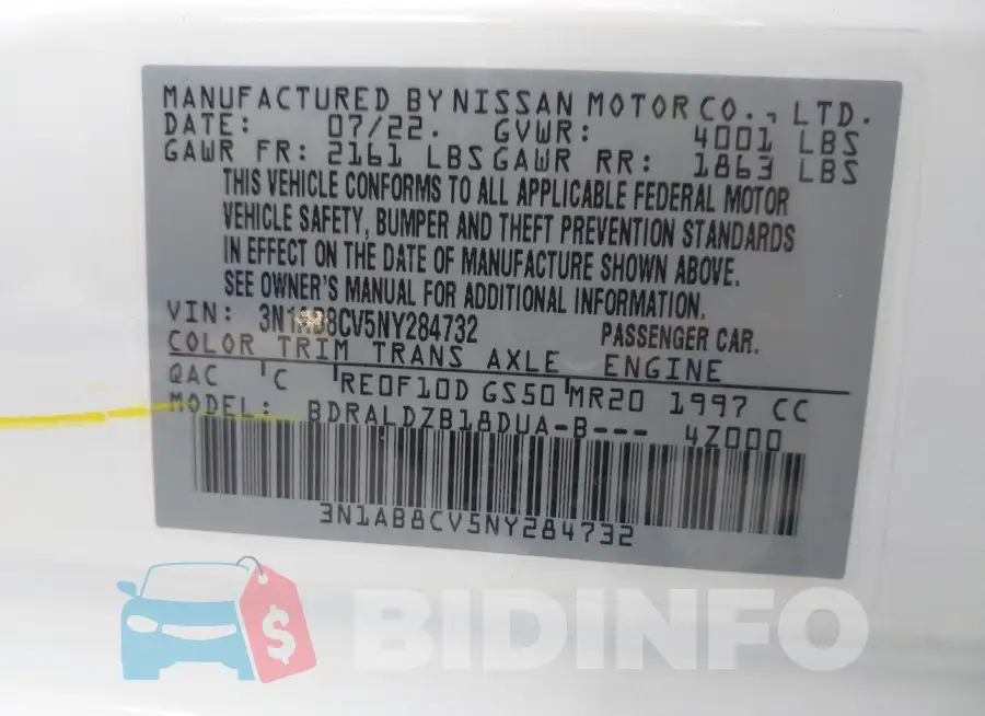 3N1AB8CV5NY284732 Photo# 9