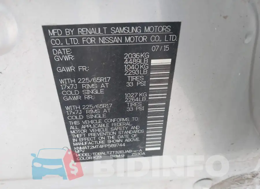 KNMAT2MT4FP589744 Photo# 9