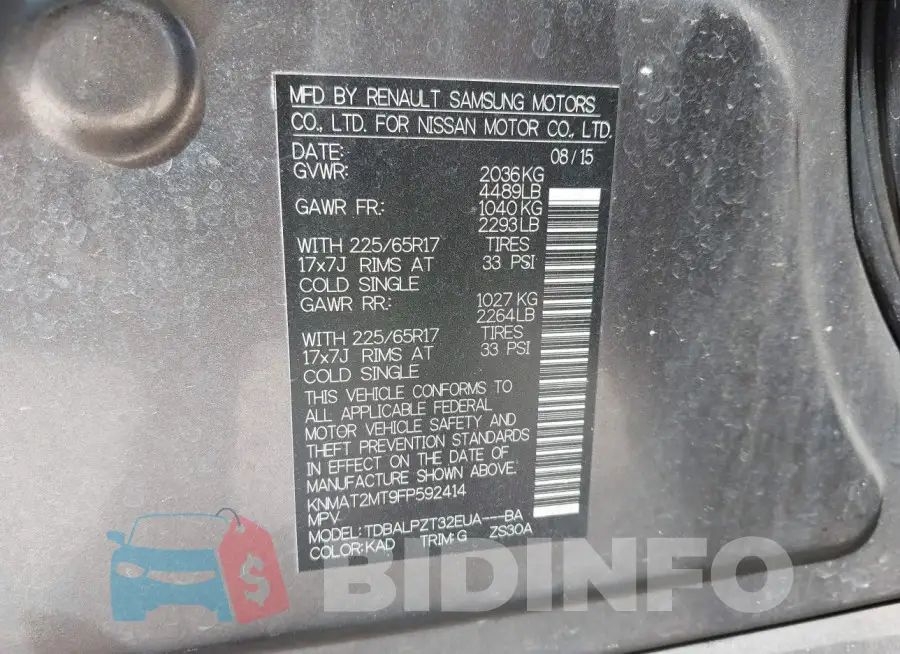 KNMAT2MT9FP592414 Photo# 9