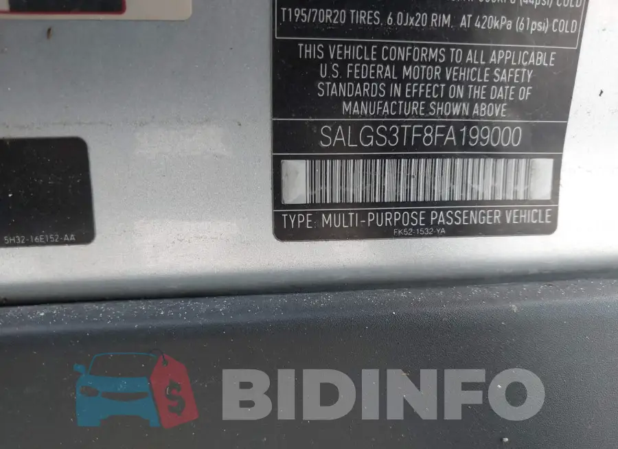 SALGS3TF8FA199000 Photo# 9