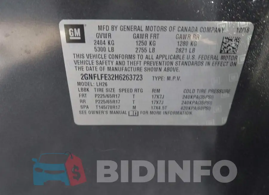 2GNFLFE32H6263723 Photo# 9