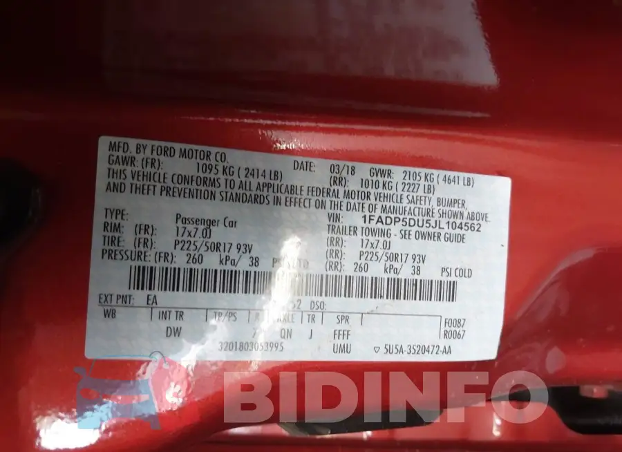 1FADP5DU5JL104562 Photo# 9