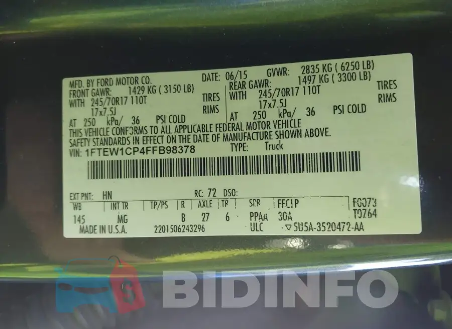 1FTEW1CP4FFB98378 Photo# 9