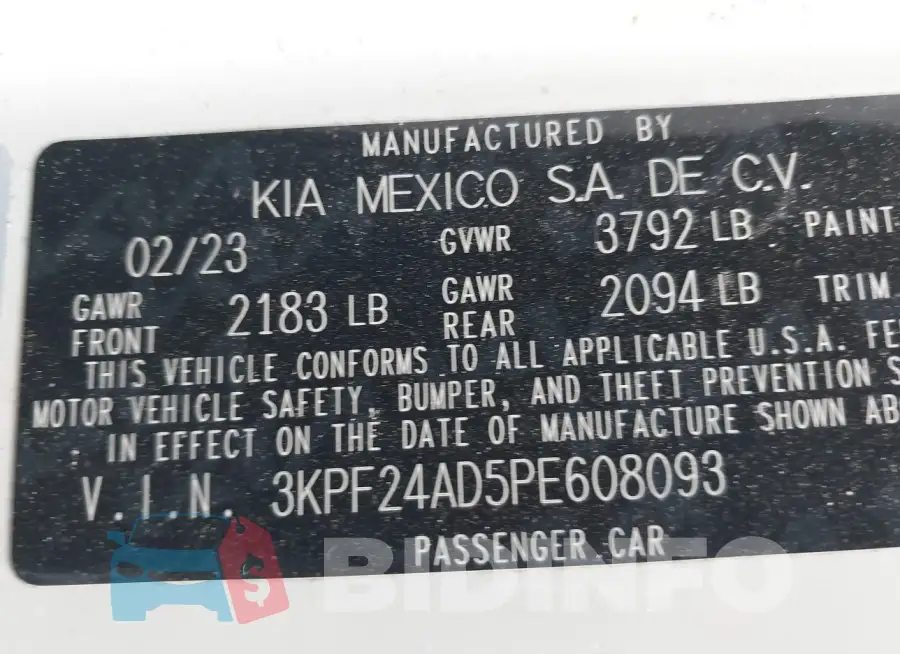 3KPF24AD5PE608093 Photo# 9