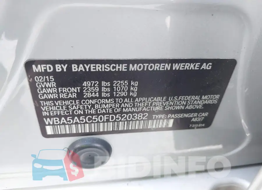 WBA5A5C50FD520382 Photo# 9