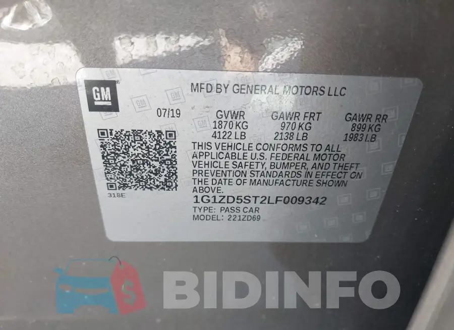 1G1ZD5ST2LF009342 Photo# 9