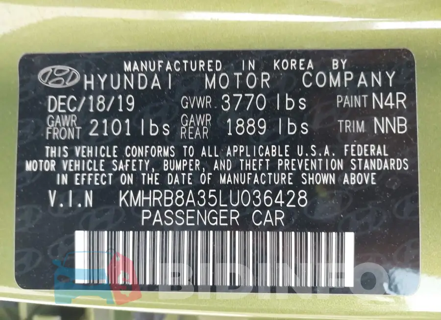 KMHRB8A35LU036428 Photo# 9