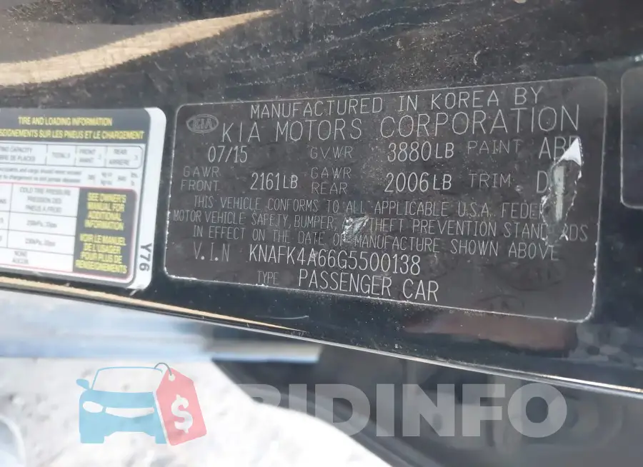 KNAFK4A66G5500138 Photo# 9