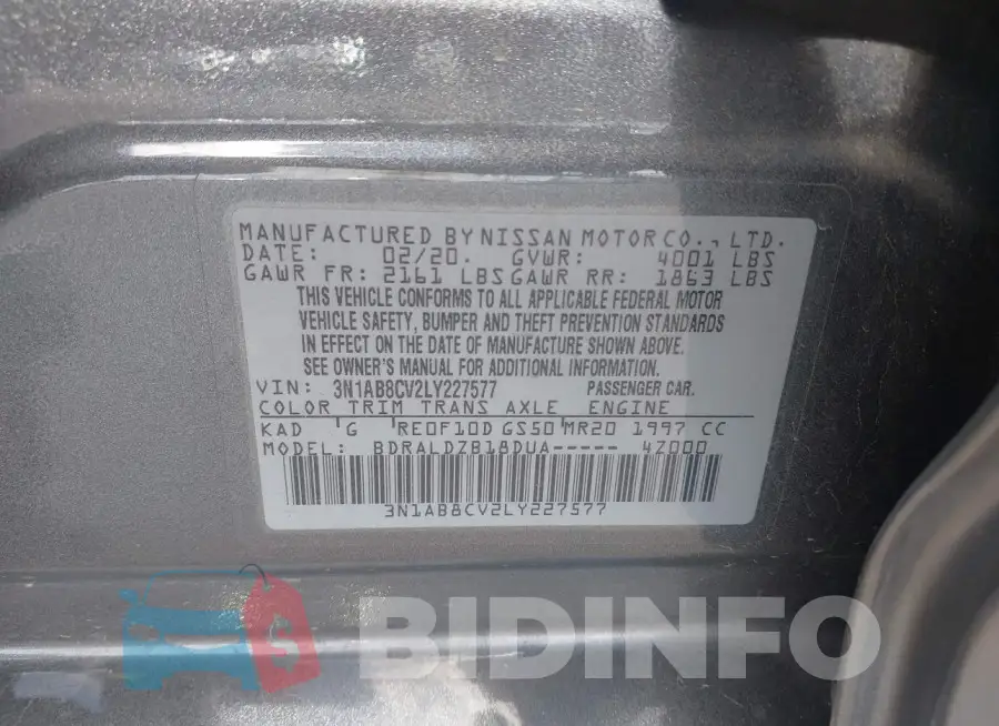 3N1AB8CV2LY227577 Photo# 9