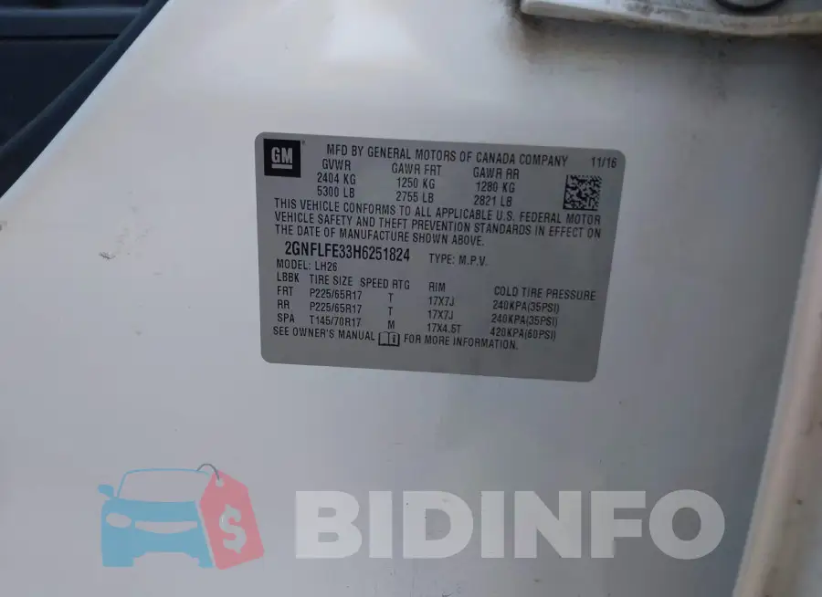 2GNFLFE33H6251824 Photo# 9